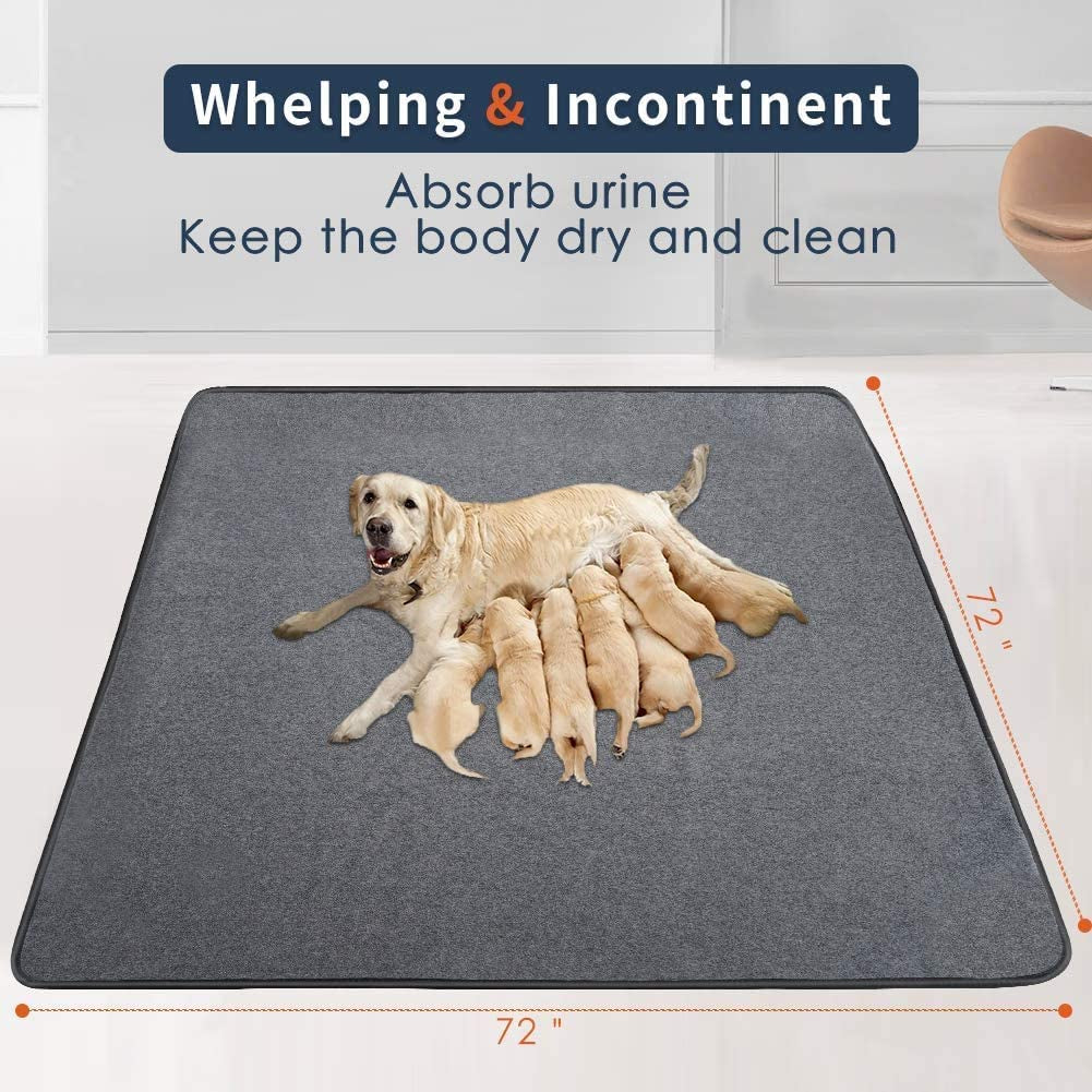 Washable Pee Pads for Dogs, Extra Large Reusable Dog Pee Pad, Waterproof Pet Mat, Dog Playpen Mats for Puppy Training Whelping Playpen Pads