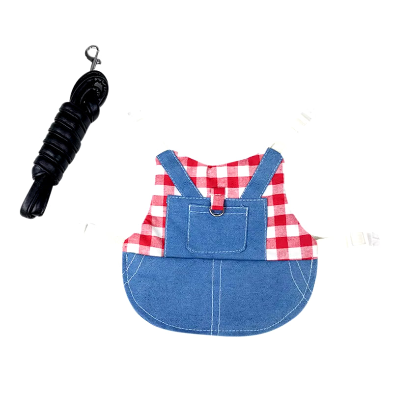 Small Pet Clothing Leash Jumper Hoodie Suspenders Jeans Dutch Pig Lop Rabbit Cavy Hamster Collars Outdoor Pets Harness Supplies