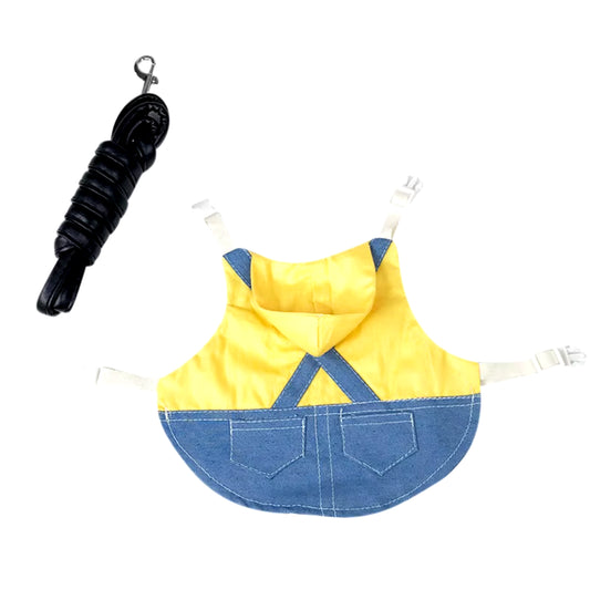 Small Pet Clothing Leash Jumper Hoodie Suspenders Jeans Dutch Pig Lop Rabbit Cavy Hamster Collars Outdoor Pets Harness Supplies