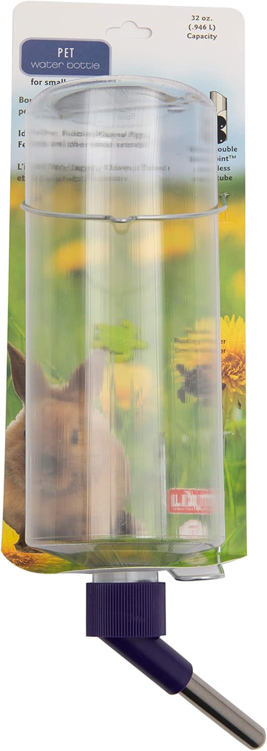 Standard Cage Water Bottles for Rabbits, Ferrets, Guinea Pigs, Hamsters, Rats, Mice and Other Small Animal'S (32 Ounce, Clear)